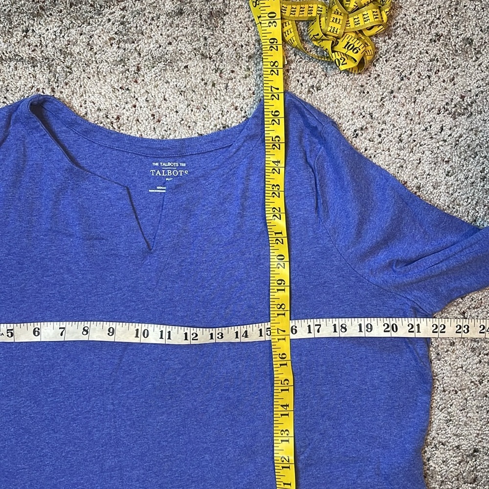 Talbots The Talbots Tee Blue Short Sleeve Top Plus Size 1X - Picture 4 of 4